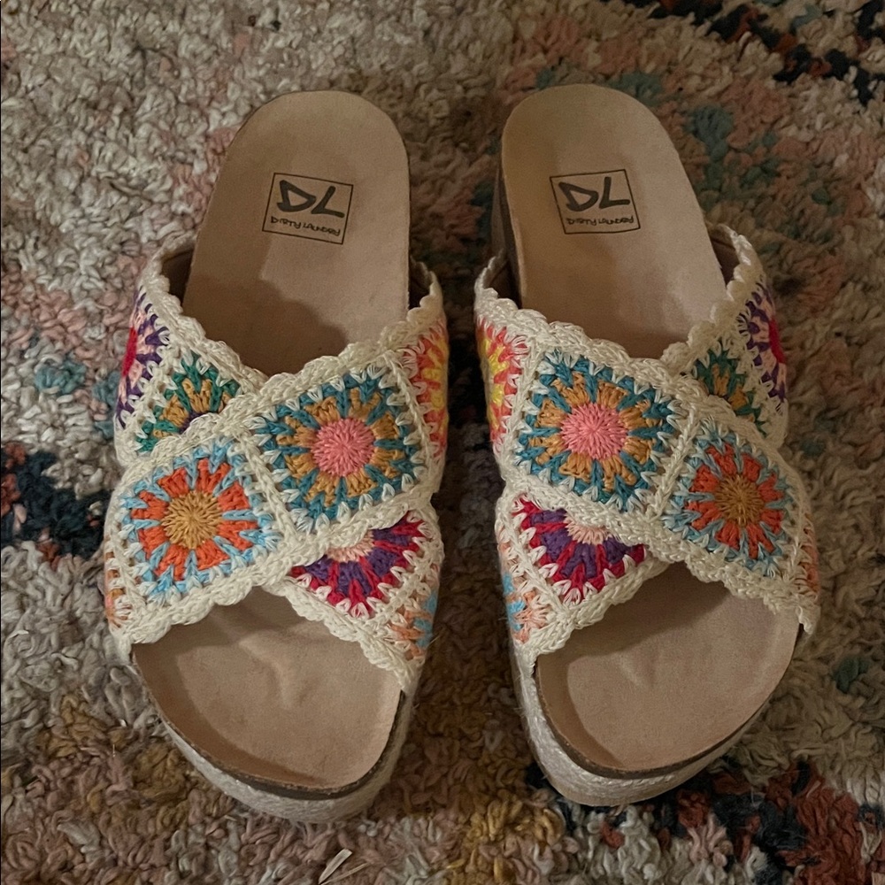 Dirty Laundry Colorful Crochet Sandals